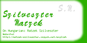 szilveszter matzek business card
